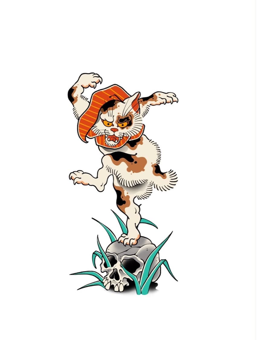 Desenho "Bakeneko" de Sergio Miron