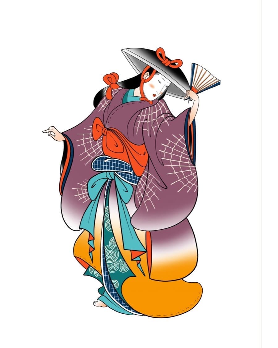 Desenho "Dançarina kabuki" de Sergio Miron